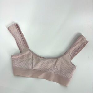 Frankie’s Bikinis Blush Pink Ribbed Bra Top Medium
